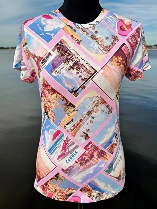 L'AGENCE Tops - NWT, L'AGENCE Ressi Tee, size S, Multi-Print  Tee, current season, MSRP $115.00